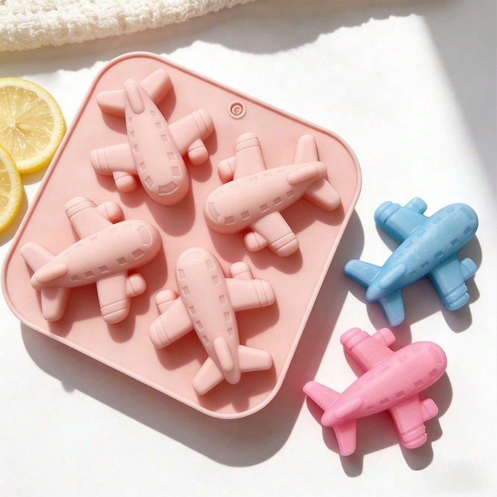 Candle Making Supplies Kit - 4 Cavity Airplane Silicone Mold Cute