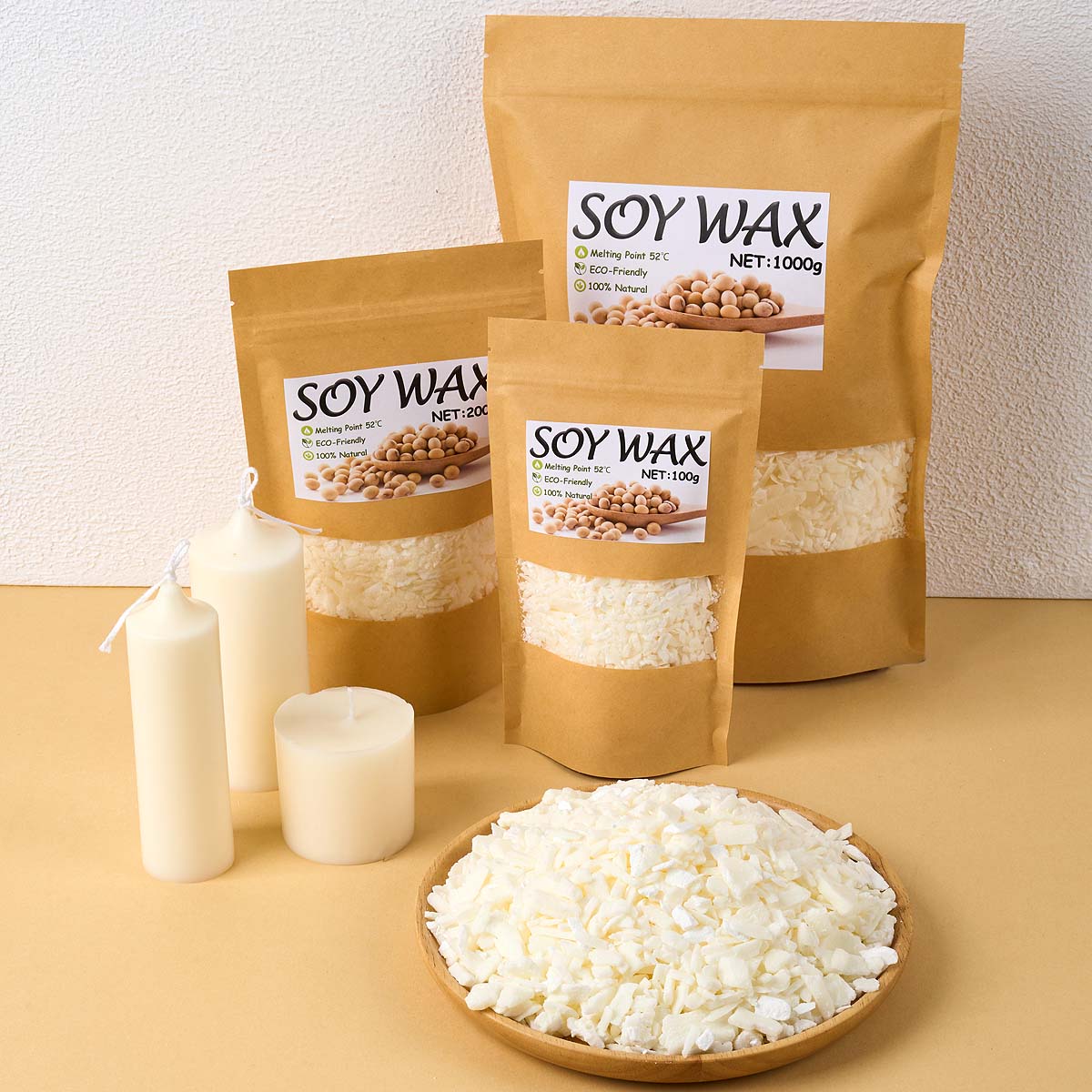 Candle Making Supplies Kit - 1 Pounds Pure White Soy Wax